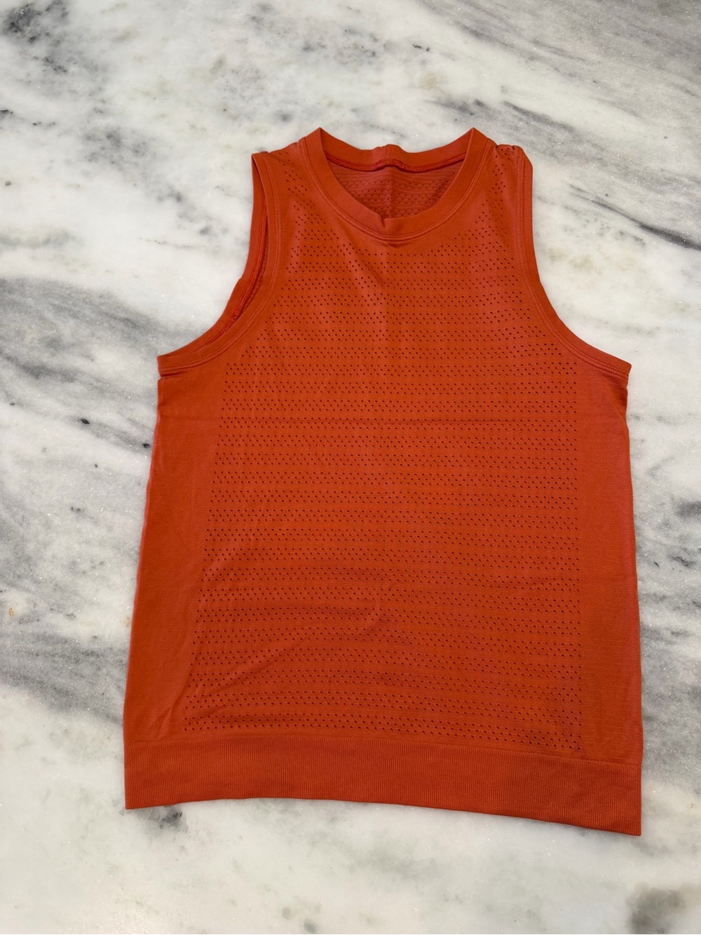 lululemon athletica Men's Perforated Orange Athletic Tank